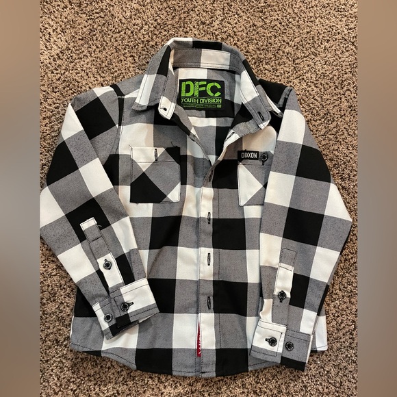 Dixxon flannel company youth boys xs, small and medium black and white buffalo - Picture 2 of 8